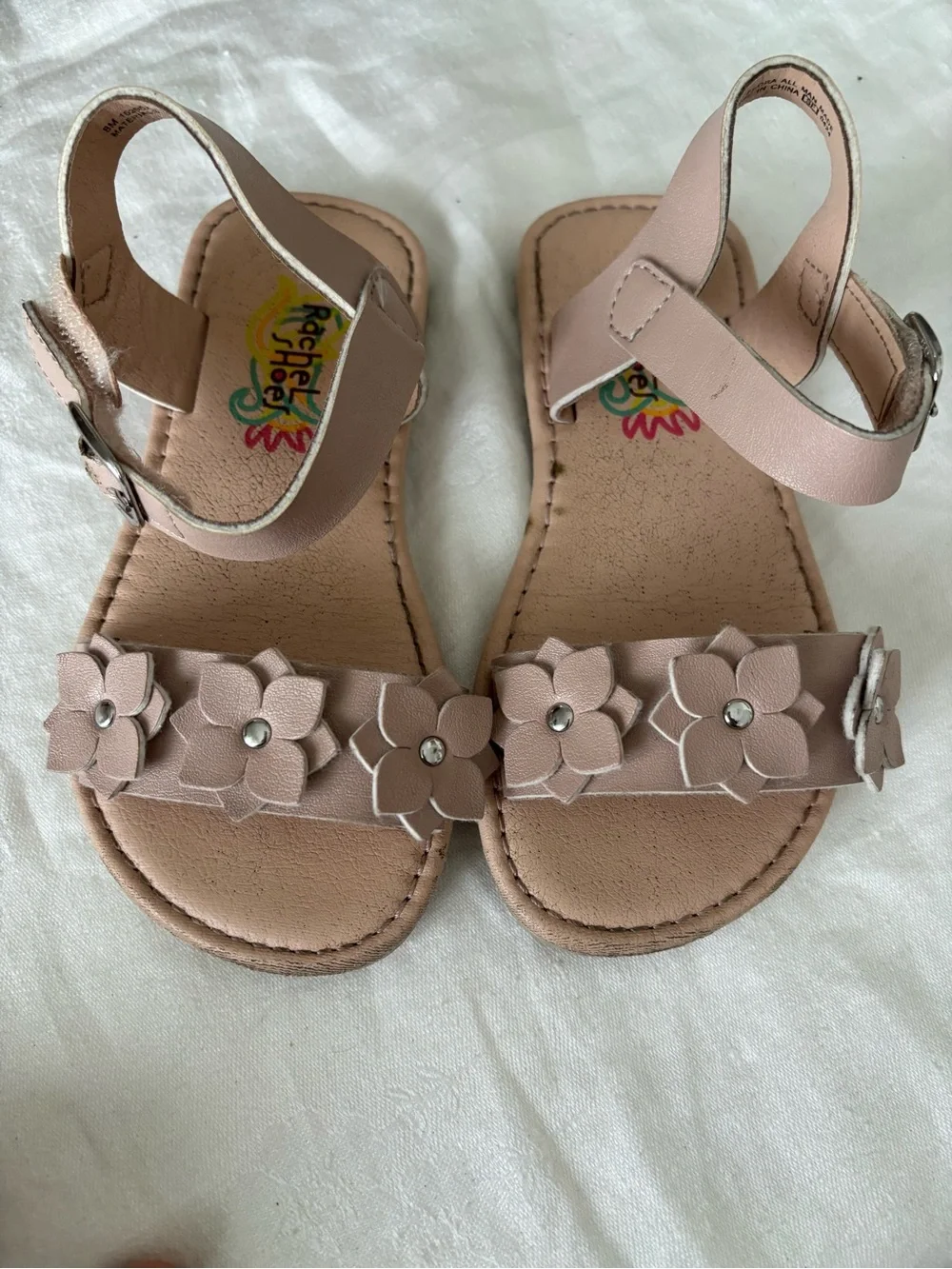 Rachel Lil Elora Pink Floral Flower Toddler Strap Sandals Size 8M